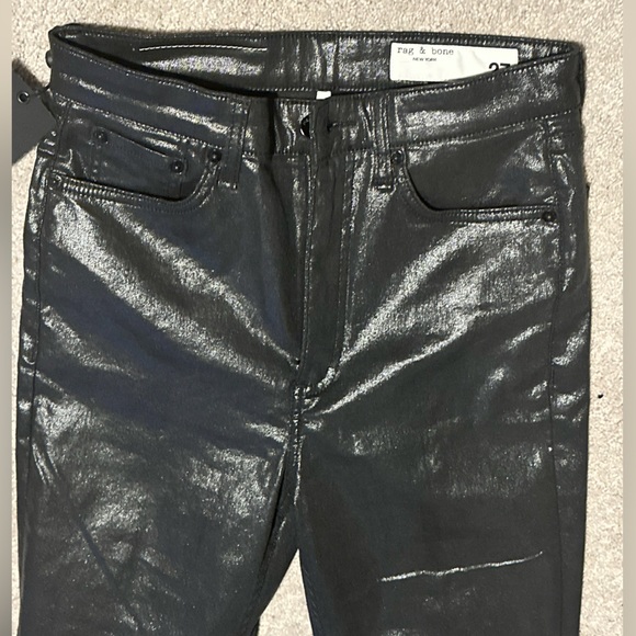 NWT rag & bone faux leather high rise ankle flare size. 27 - Picture 9 of 13